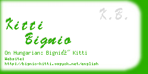 kitti bignio business card